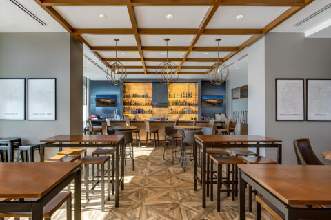 The comfortable, elegant Towers Tavern at Country Club Towers & Gardens.