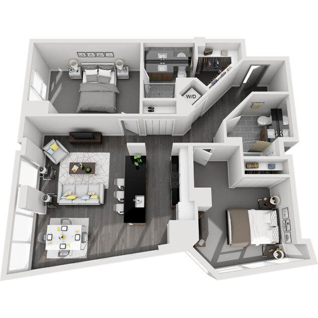 Rendering of the Maroon Peak 6W - Furnished floor plan