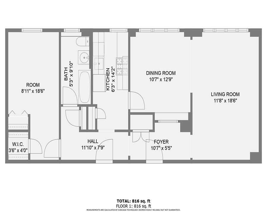 Rendering of the Telluride: Unit 107 floor plan with 1 bedroom[s] and 1 bathroom[s] at The Norman